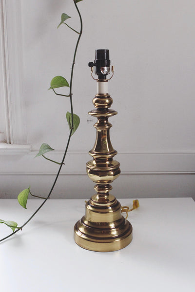 Vintage Brass Table Lamp - Mid-Century Modern, Hollywood Regency, Candlestick Lamp