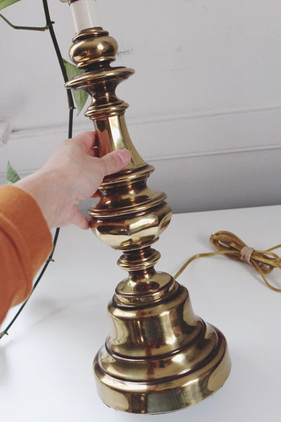 Vintage Brass Table Lamp - Mid-Century Modern, Hollywood Regency, Candlestick Lamp