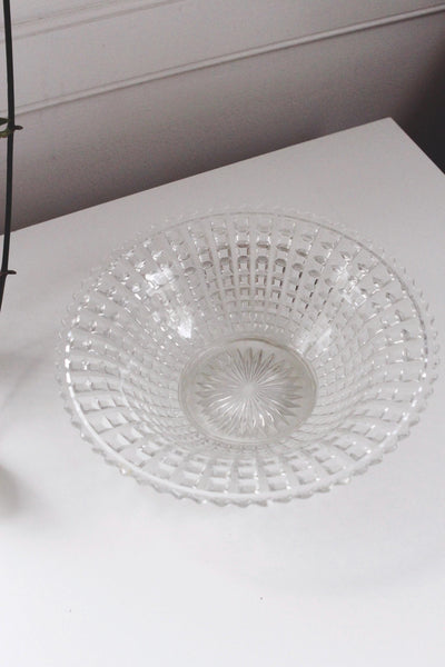 Vintage Large Glass Fruit Bowl Centerpiece - Serving Bowl, Vanity Tray - Art Deco