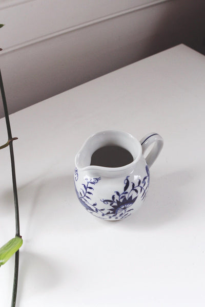 Vintage Porcelain Creamer or Small Pitcher - Classic "Blue Onion" pattern, Hand Painted