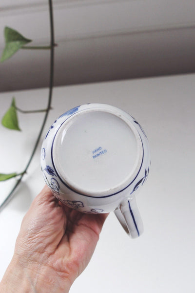 Vintage Porcelain Creamer or Small Pitcher - Classic "Blue Onion" pattern, Hand Painted