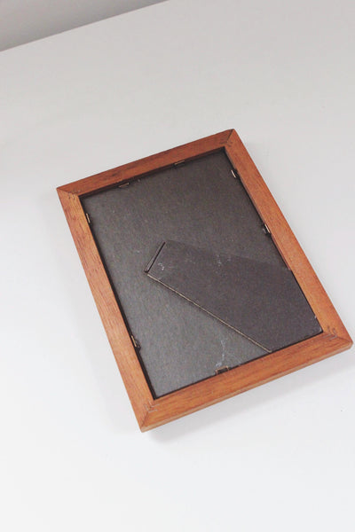 Vintage Wood Picture Frame 5x7 - Solid Teak or Oak - Rounded Design
