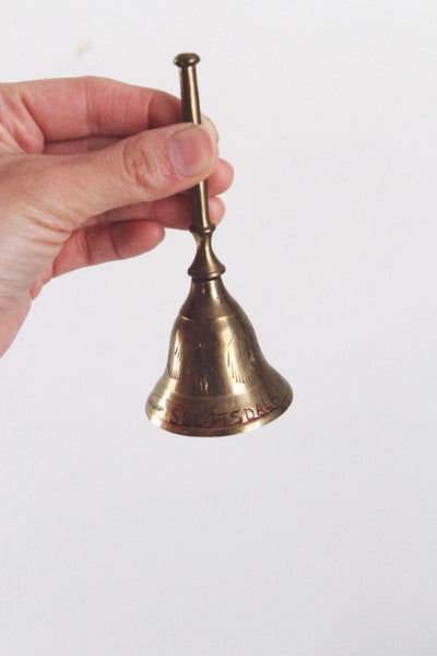 Vintage Brass Bell, Hand Bell - Apple Bell, Lady Bell, Meditaion Bell, Engraved Bell, Cow Bell