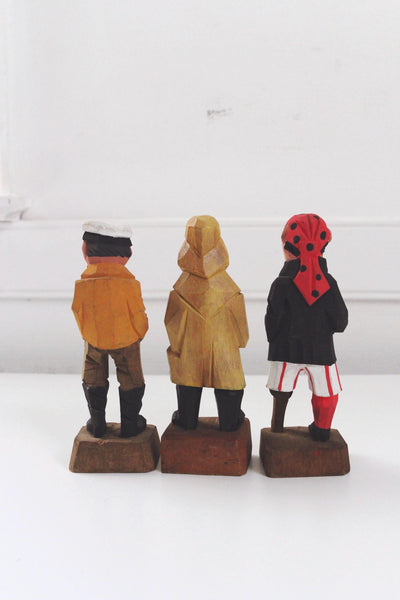Vintage Wood Hand Carved Sailor Sea Captain Figurine - Nautical, Rustic, Folk Art