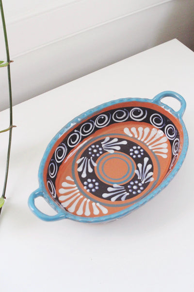 Vintage Handcrafted Mexican Talavera Ceramic Bowl Dish - Pottery Art