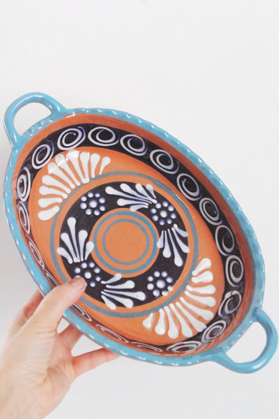 Vintage Handcrafted Mexican Talavera Ceramic Bowl Dish - Pottery Art