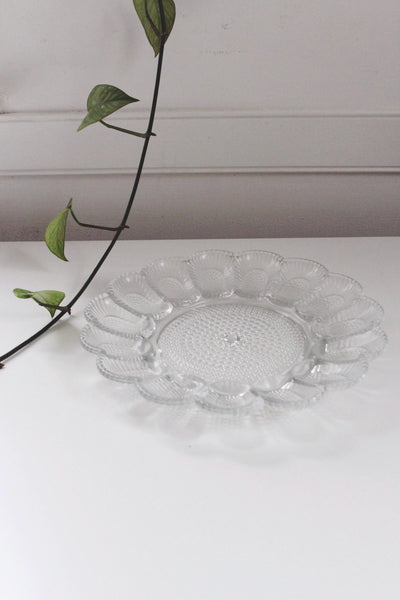 Vintage Deviled Egg Plate Tray by Indiana Glass Co. - Hobnail Clear Glass