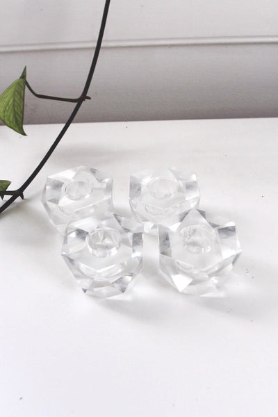 Vintage Mid Century Star Candle Holder - Glass or Crystal