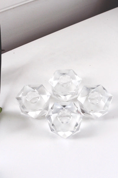 Vintage Mid Century Star Candle Holder - Glass or Crystal