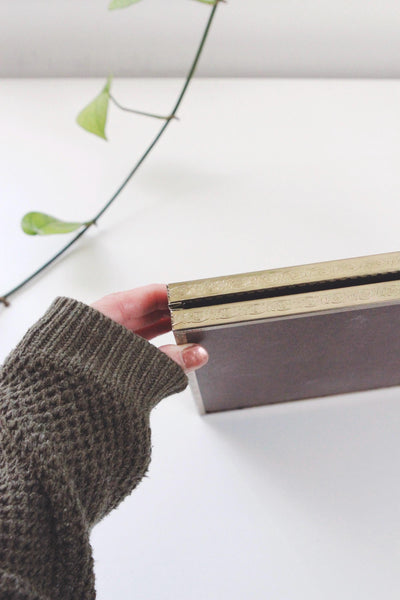 Vintage Gold Metal Bi-fold Picture Frame 8x10 - Vintage Photograph Couple