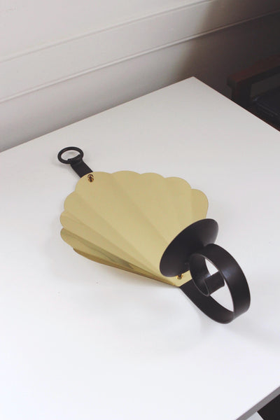 Vintage Brass Shell Wall Sconce Candlestick Holder, Nautical Hollywood Regency Decor