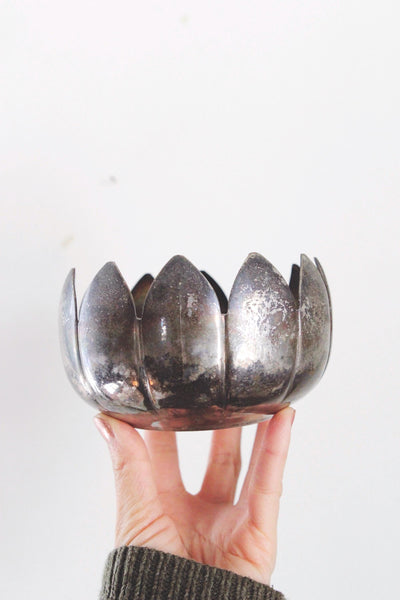 Vintage Silver Plated Lotus Flower Bowl, Water Lilly Bowl - Reed & Barton