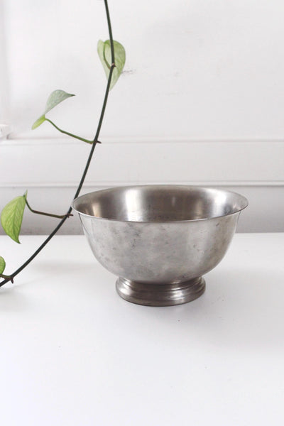 Vintage Pewter Footed Pedestal Bowl Centerpiece - International Pewter