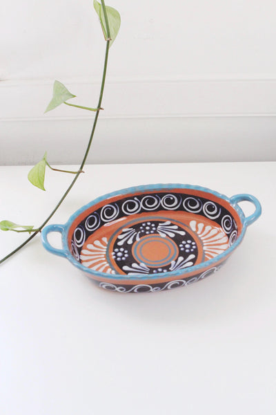 Vintage Handcrafted Mexican Talavera Ceramic Bowl Dish - Pottery Art