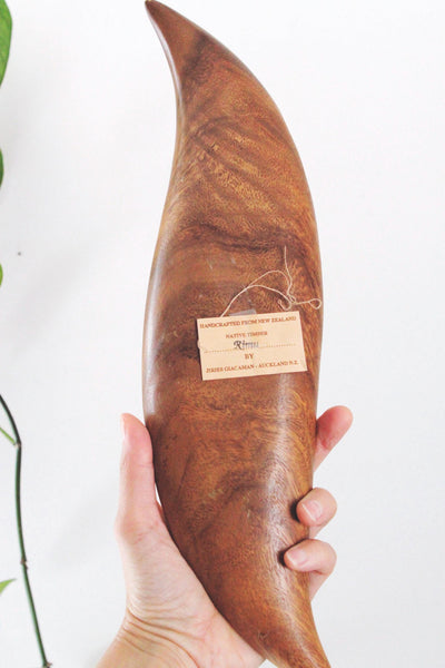 Vintage Mid Century Modern Sculptural Wooden Tray - Catchall Trinket Dish - New Zealand Rimu