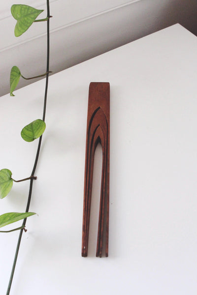 Vintage Teak Wood Nesting Tongs - Mid Century Modern - Set of 3 Utensils