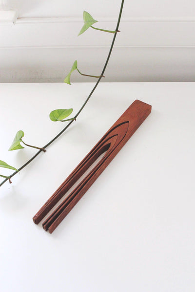 Vintage Teak Wood Nesting Tongs - Mid Century Modern - Set of 3 Utensils