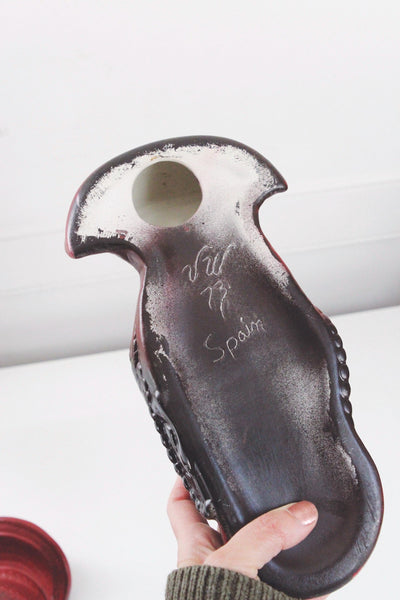 Vintage Ceramic African Tribal Woman Head Wall Hanging - Sculpture Art