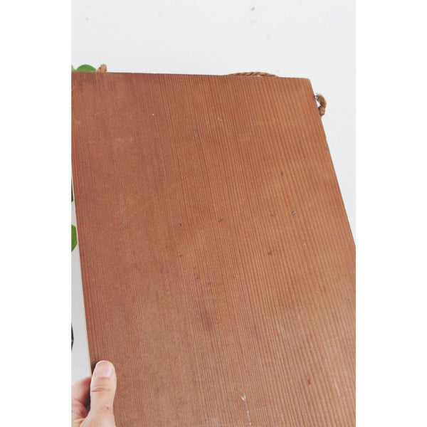 Vintage Hand-Carved Hand Painted California Spanish Mission Revival Redwood Plaque Painting