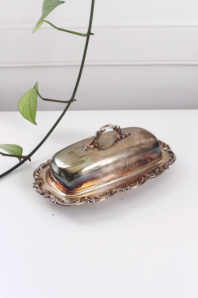 Vintage Silver Plated Cream and Sugar Set - Nobility Plate Quadruple Plate - Mid Century Modern