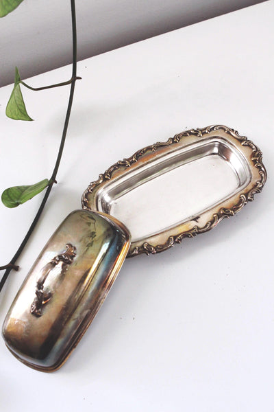 Vintage Silver Plated Cream and Sugar Set - Nobility Plate Quadruple Plate - Mid Century Modern