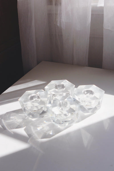 Vintage Mid Century Star Candle Holder - Glass or Crystal