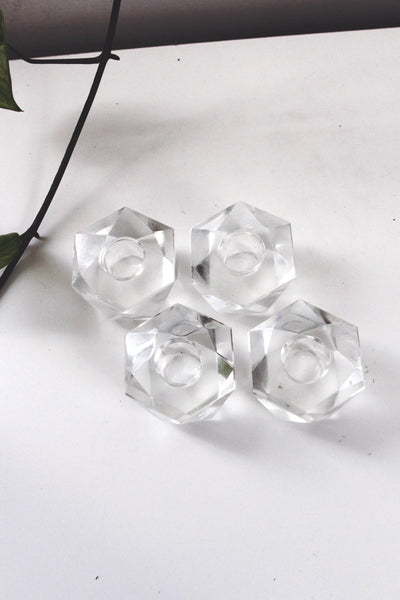 Vintage Mid Century Star Candle Holder - Glass or Crystal