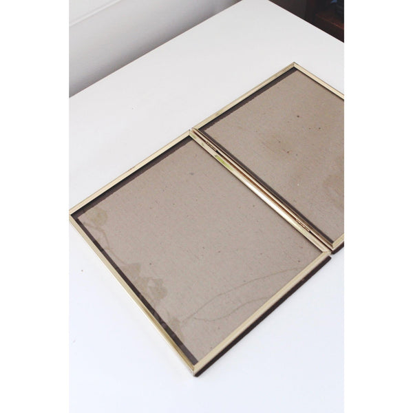 Vintage Gold Bi-Fold Picture Frame 8x10 - Double Hinged Glass With Ornate Edge Design