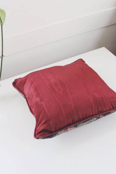 Vintage Tapestry Throw Pillow - Country House, Floral, Cat - Cottagecore Decor