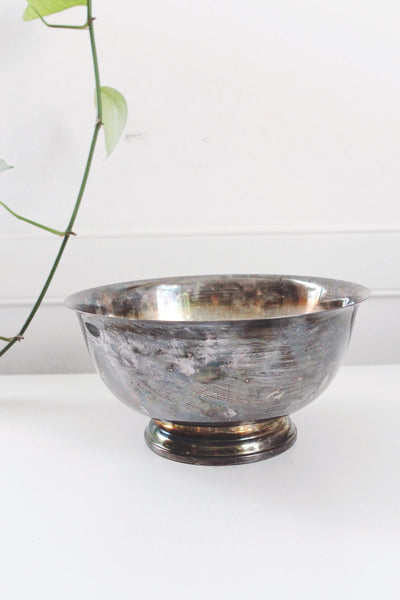 Vintage Silver Footed Pedestal Bowl Centerpiece