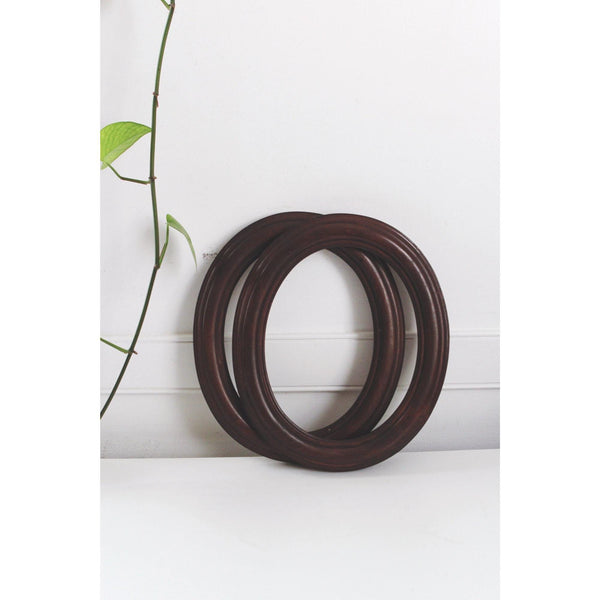 Vintage Oval Wooden Frames In Dark Brown Finish Antique - Sold Individually