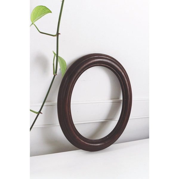 Vintage Oval Wooden Frames In Dark Brown Finish Antique - Sold Individually