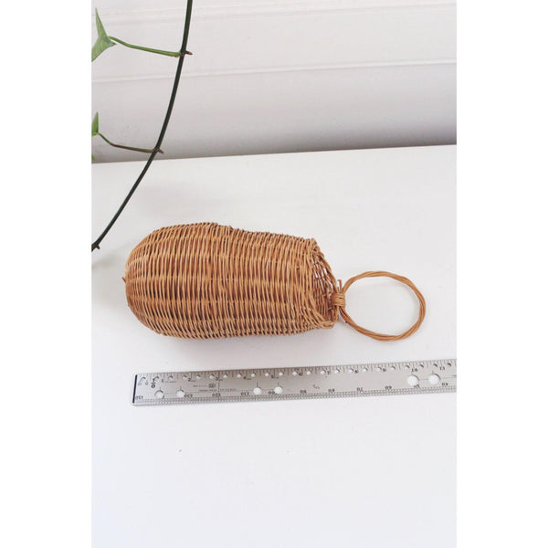 Vintage Woven Rattain Wicker Wall Hanging Basket - Wall Decor, Storage - Cottagecore, Farmhouse