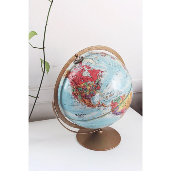 Vintage Globe Replogle World Nation Series 12-Inch With Metal Stand & Raised Relief