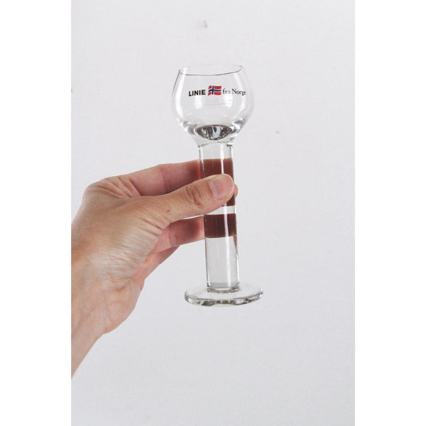 Vintage Linie Aquavit Shot Glasses Tall Stem Norway Scandivian - Set Of 5