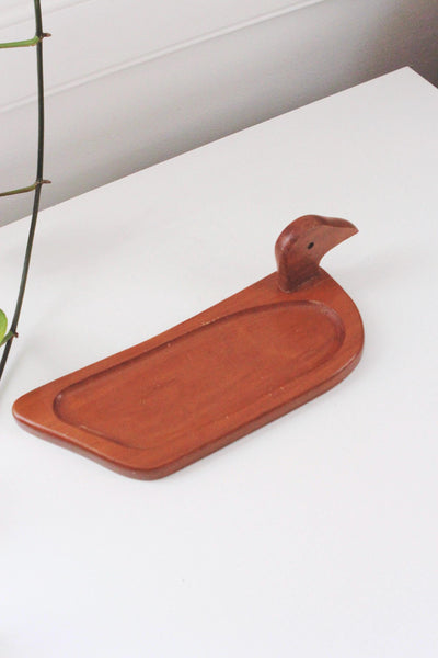 Vintage Wooden Duck Tray - Catchall Trinket Dish - Mid Century, Cottagecore, Farmhouse