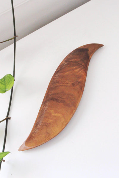 Vintage Mid Century Modern Sculptural Wooden Tray - Catchall Trinket Dish - New Zealand Rimu