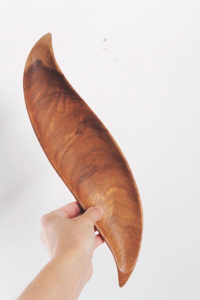 Vintage Mid Century Modern Sculptural Wooden Tray - Catchall Trinket Dish - New Zealand Rimu