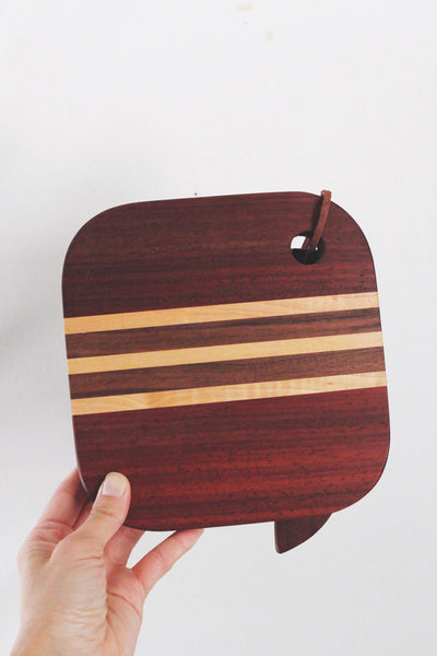 Vintage Wooden Cutting Board or Cheese Plate - Handcrafted, Mid Century Modern
