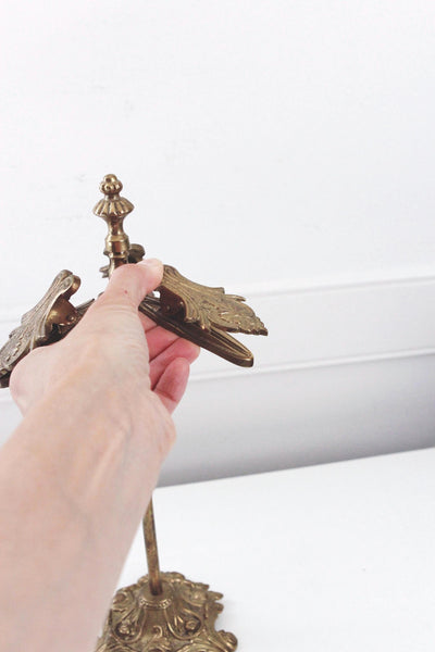Vintage Victorian Style Clip Brass Stand - Card, Notes, Photograph Holder - Jewelry Display, Towel Holder