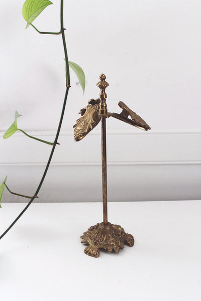 Vintage Victorian Style Clip Brass Stand - Card, Notes, Photograph Holder - Jewelry Display, Towel Holder