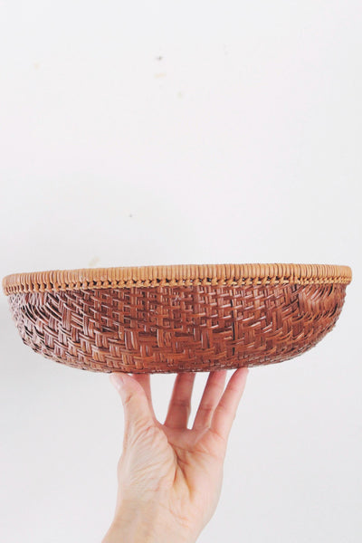 Vintage Woven Basket or Bowl - Handcrafted - Farmhouse, Cottagecore