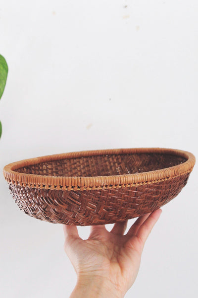 Vintage Woven Basket or Bowl - Handcrafted - Farmhouse, Cottagecore