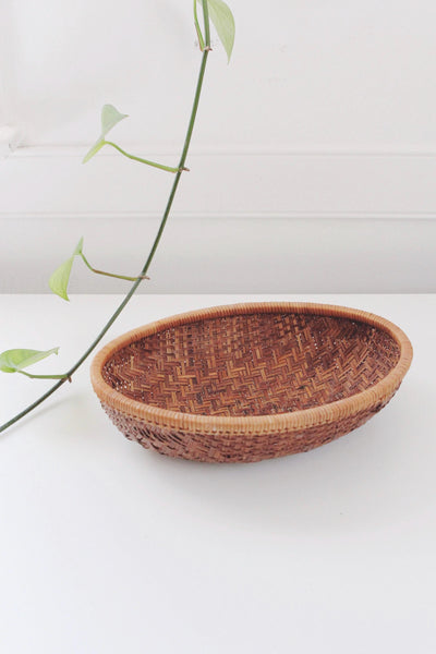 Vintage Woven Basket or Bowl - Handcrafted - Farmhouse, Cottagecore