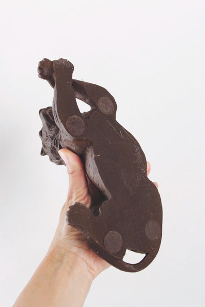 Vintage Carved Lion Figurine - Red Mill Manufacturing 80s - Pecan Shell Resin Composite