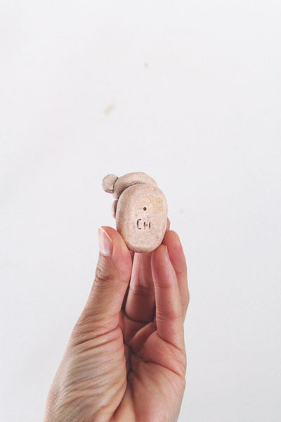 Vintage Ceramic Koala Figurine Incense Burner Holder - Hand Carved Clay