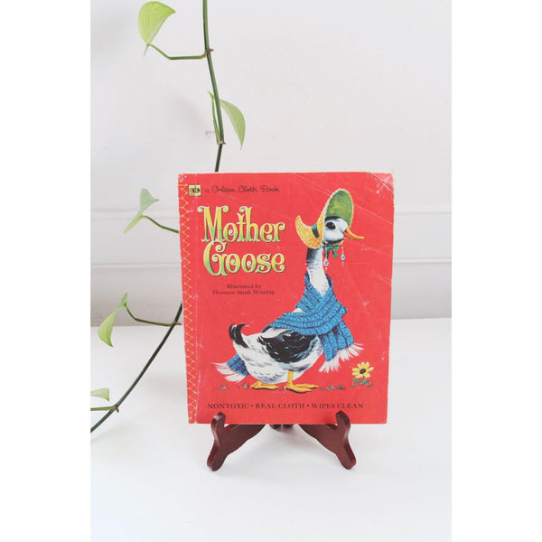 Vintage 1972 Mother Goose Cloth Book By Golden Press