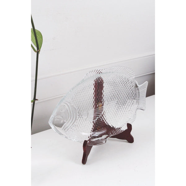 Vintage Fish Glass Serving Platter Tray - Dining Or Decor - Coastal, Catchall Dish