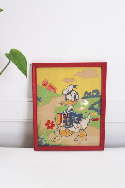 Vintage Walt Disney Productions Framed Prints Set Of 3 Minnie Mouse Bambi Donald Duck