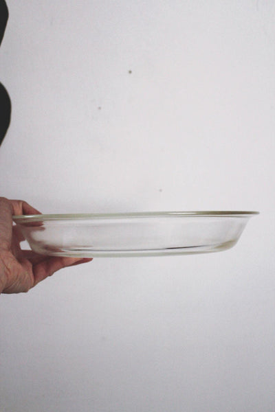 Vintage Pyrex Clear Glass 9" Pie Plate Baking Dish Serving Tray Mid Century USA Made